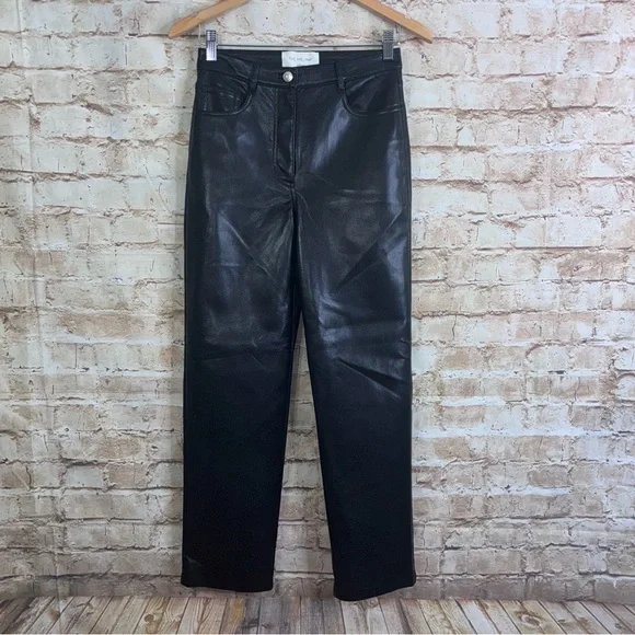 Aritzia Wilfred The Melina Pant in Black Faux Leather  Size 2 - Picture 3 of 9